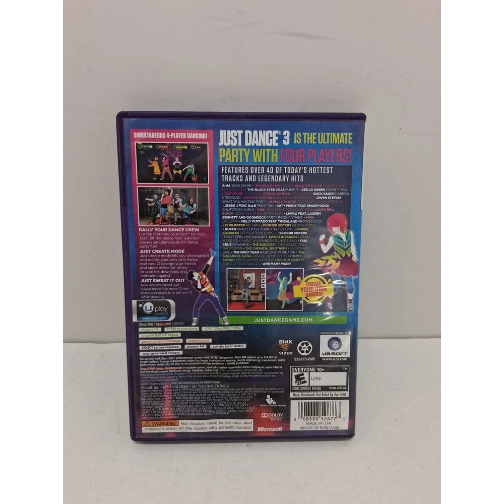Just Dance 3 Xbox 360 Kinect Game Ubisoft 2011 Complete with Manual CIB